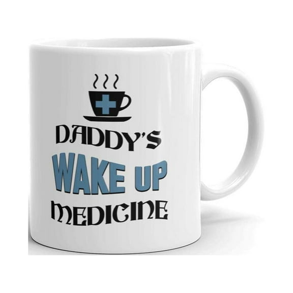Daddy's Wake Up Medicine Funny Coffee Tea Ceramic Mug Office Work Cup Gift