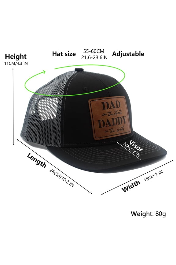 Daddy to Be Dad in The Street Daddy in The Sheets Hat Daddy Leather Patch Baseball Cap Gifts for Him Father's Day Birthday