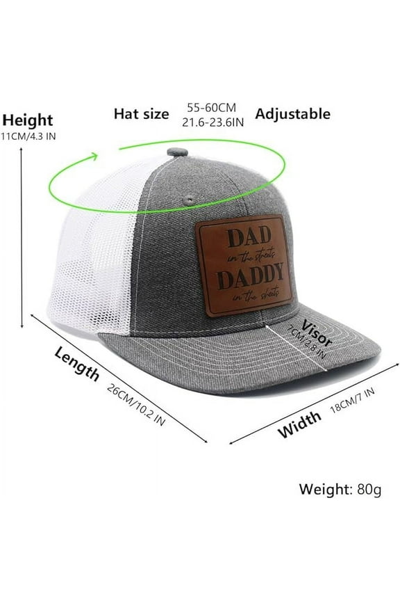 Daddy to Be Dad in The Street Daddy in The Sheets Hat Daddy Leather Patch Baseball Cap Gifts for Him Father's Day Birthday