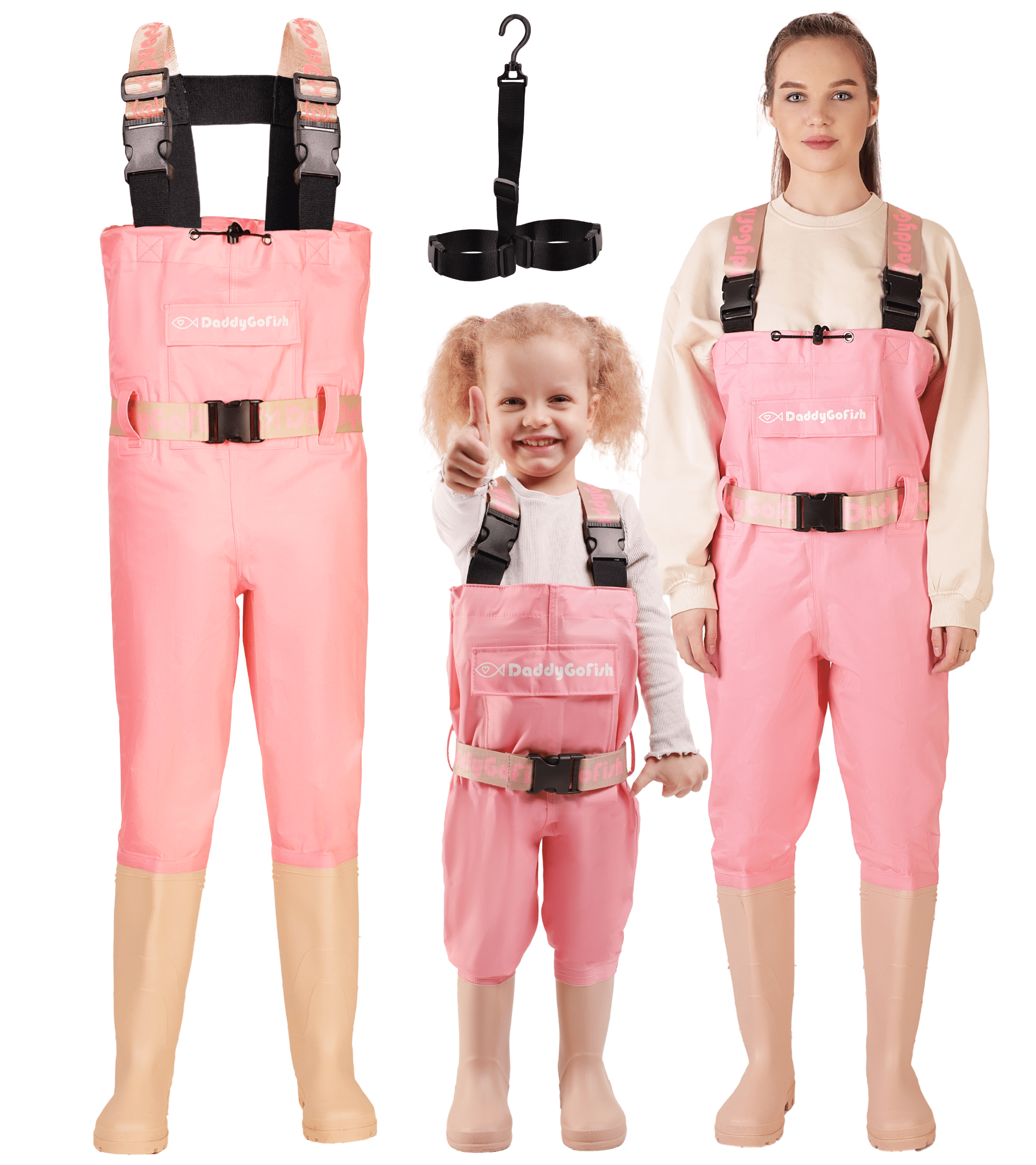 DaddyGoFish Chest Waders for Kids and Adults, Fishing and Hunting Waders with a Pocket and a