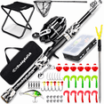 thumbnail image 1 of DaddyGoFish Kids Fishing Pole – Telescopic Rod & Reel Combo with Collapsible Chair, Rod Holder, Tackle Box, Bait Net and Carry Bag for Boys and Girls, 1 of 7