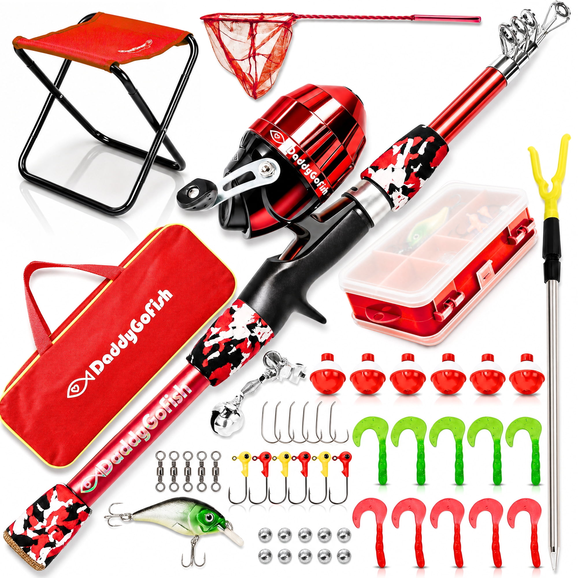 4 ft telescopic fishing rod FIRST CAST Travel Fly - 4wt day event DaddyGoFish, Kids Fishing Pole, 4ft