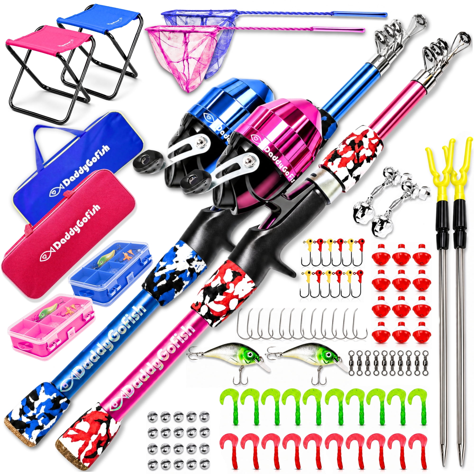 4 ft telescopic fishing rod Premium Fly Compact, Durable & Designed for Every Adventure! day event DaddyGoFish Kids Fishing Pole