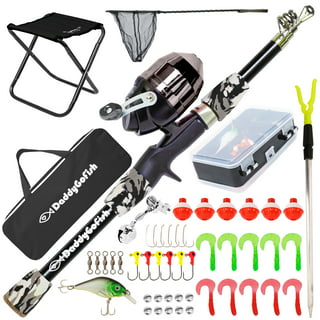 PLUSINNO Kids Fishing Pole, Portable Telescopic Fishing Rod and Reel Combo  Kit - with Spinning Fishing Reel Tackle Box for Boys, Girls, Youth