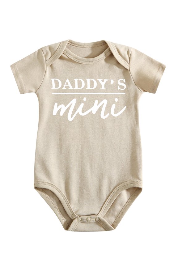 Daddys Boy Baby Clothes Funny Baby Bodysuit I Love My Daddy Infant Dad Romper For Boy Girl Light Apricot-style 9-12M