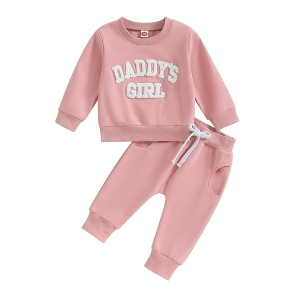 Daddys Girl Baby Clothes Toddler Fall Winter Outfits Sweatshirt Pants 6M 12M 18M 24M 3Y 2 Piece Set Shirt Sweatpants Suit