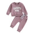 thumbnail image 1 of Daddys Girl Toddler Casual Outfit Set, Fuzzy Letter Embroidery, Loose Fit, 2-3 Years, 1 of 10