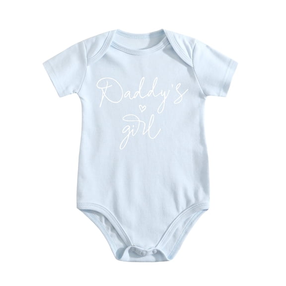 Daddys Girls Baby Clothes Daddy'S Girl Bodysuit Newborn Daddy'S Little Girl Baby Romper Baby Blue-style 0-3M