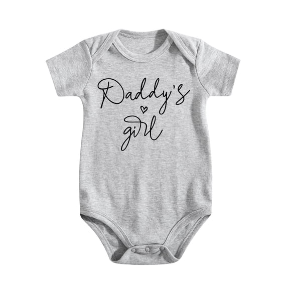 Daddys Girls Baby Clothes Daddy'S Girl Bodysuit Newborn Daddy'S Little Girl Baby Romper Light Gray-style-1 0-3M