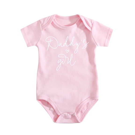 Daddys Girls Baby Clothes Daddy'S Girl Bodysuit Newborn Daddy'S Little Girl Baby Romper Medium Pink-style 0-3M