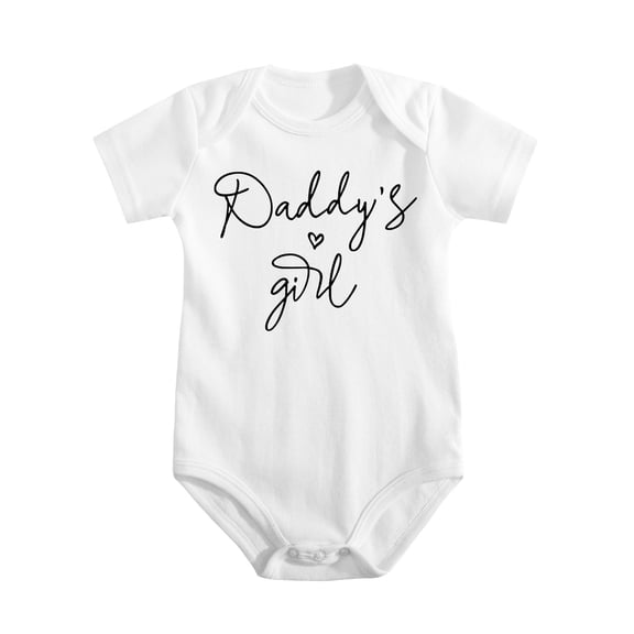 Daddys Girls Baby Clothes Daddy'S Girl Bodysuit Newborn Daddy'S Little Girl Baby Romper White-style-1 3-6M