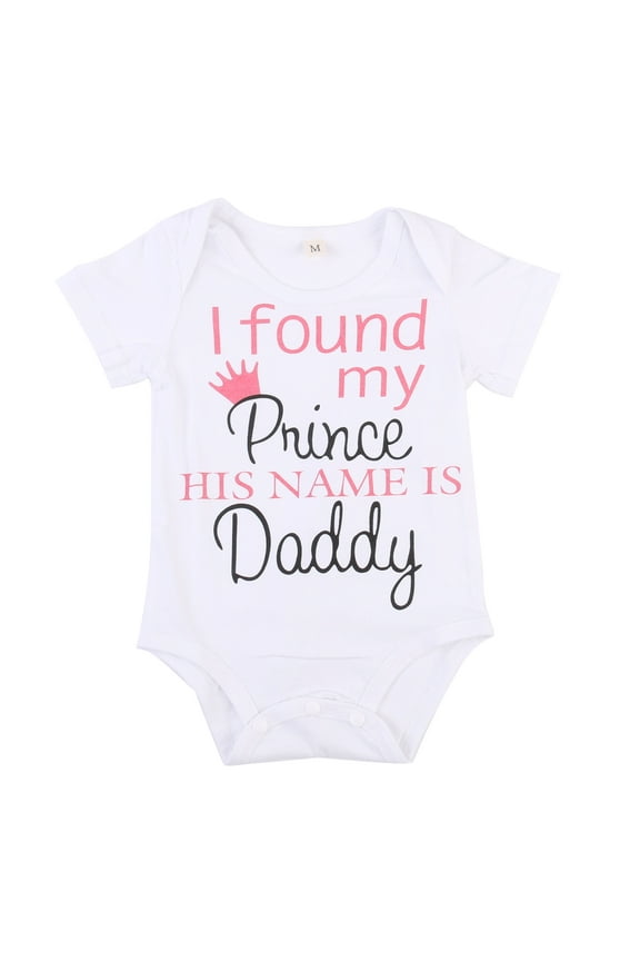 Daddys Girls Baby Clothes daddy's girl baby outfits Daddy‘s Day Baby Bodysuits Gifts Short Sleeves Summer Romper Clothes 0-6 Months