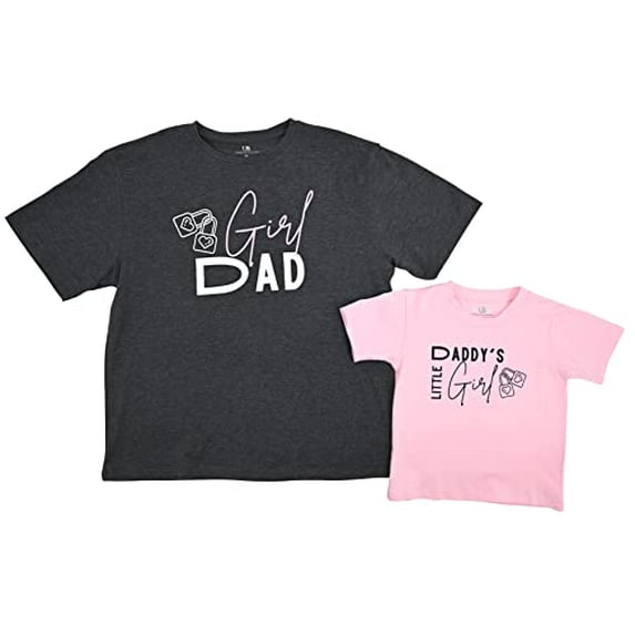 Daddys Little Girl Dad and Me Matching Fathers Day T Shirt (4Y, Pink)