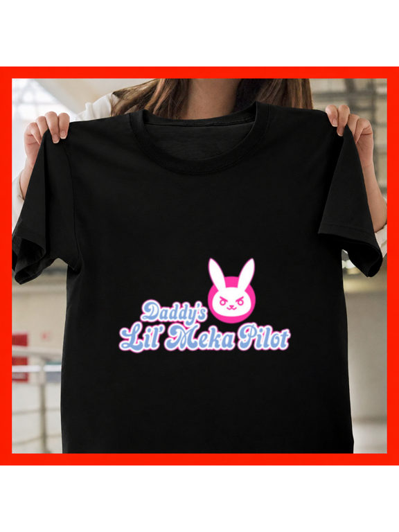 Daddys Little MEKA Armored Robot Pilot Bunny Mech Hero Art Unisex T-Shirt, S-3XL