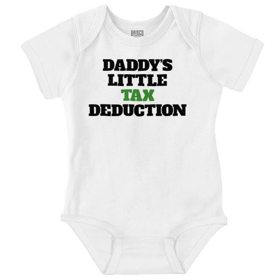 Daddys Little Tax Deduction Dad Joke Romper Boys or Girls Infant Baby Brisco Brands 6M