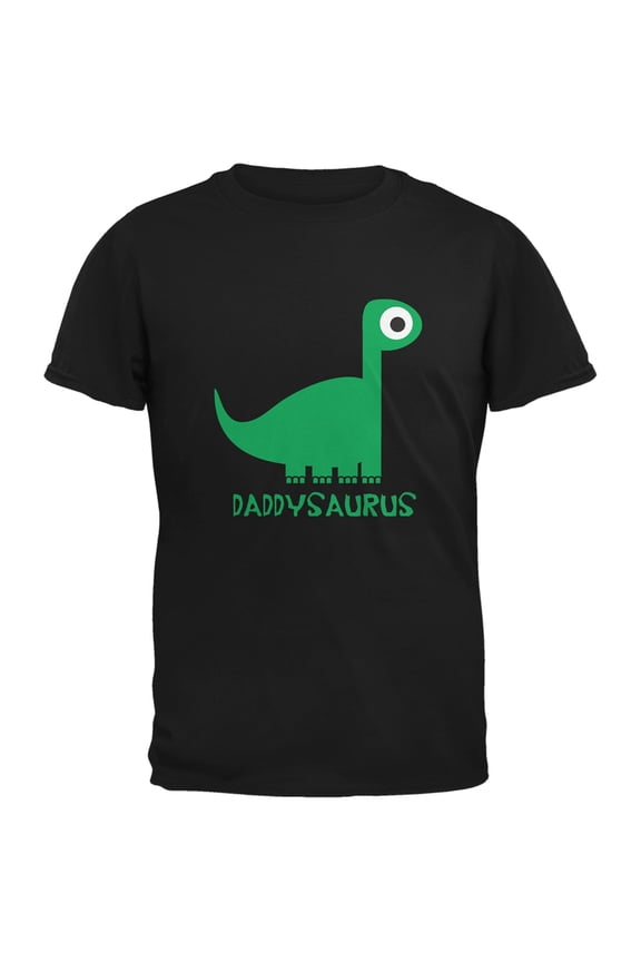 Daddysaurus Father and Child Black Adult T-Shirt