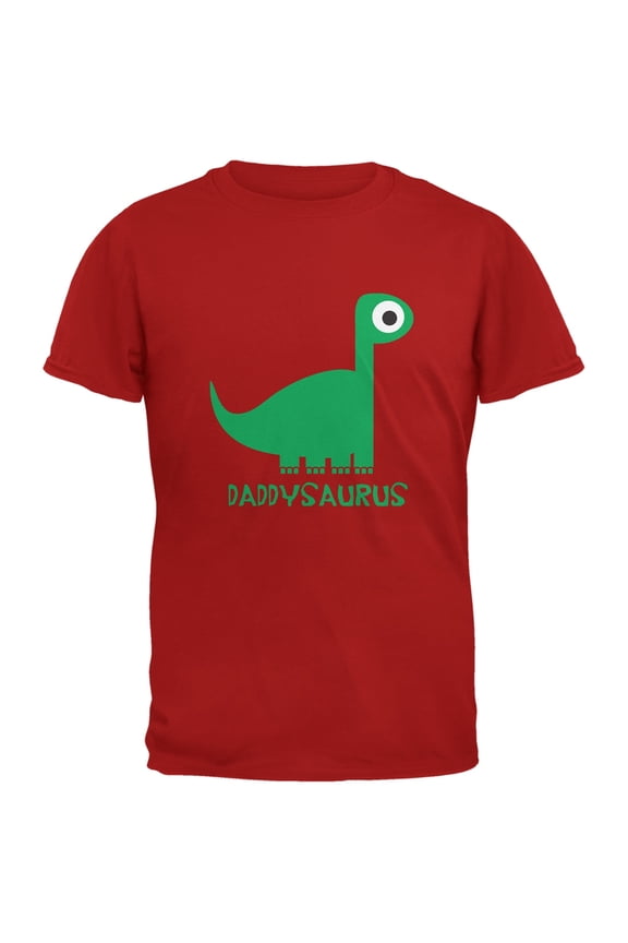 Daddysaurus Father and Child Red Adult T-Shirt