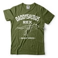 thumbnail image 1 of Daddysaurus Rex Shirt Funny Dad Shirt Fathers Day Gift Fathers Day Shirt Gift For Dad Daddy Tee (3X-Large Military Green), 1 of 6