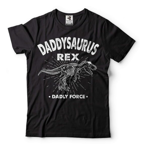 Daddysaurus Rex Shirt Funny Dad Shirt Fathers Day Gift Fathers Day Shirt Gift For Dad Daddy Tee (4X-Large Black)