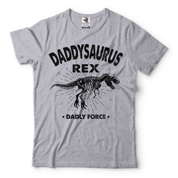 Daddysaurus Rex Shirt Funny Dad Shirt Fathers Day Gift Fathers Day Shirt Gift For Dad Daddy Tee (Large Grey)