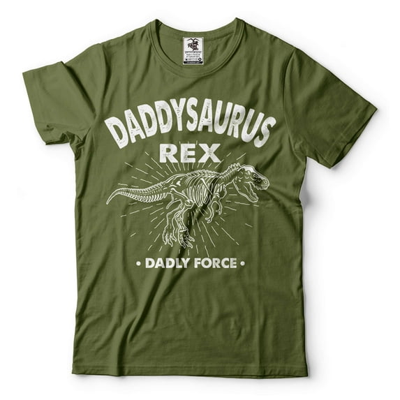 Daddysaurus Rex Shirt Funny Dad Shirt Fathers Day Gift Fathers Day Shirt Gift For Dad Daddy Tee (Large Military Green)