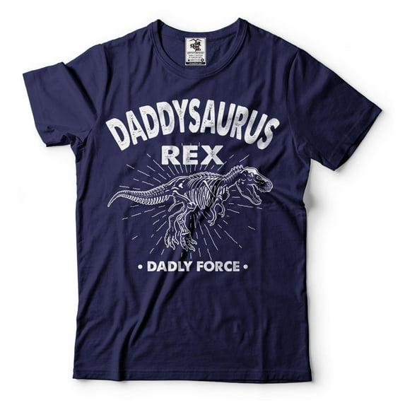 Daddysaurus Rex Shirt Funny Dad Shirt Fathers Day Gift Fathers Day Shirt Gift For Dad Daddy Tee (Large Navy Blue)