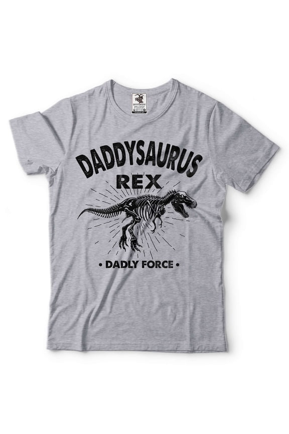 Daddysaurus Rex Shirt Funny Dad Shirt Fathers Day Gift Fathers Day Shirt Gift For Dad Daddy Tee (Small Grey)