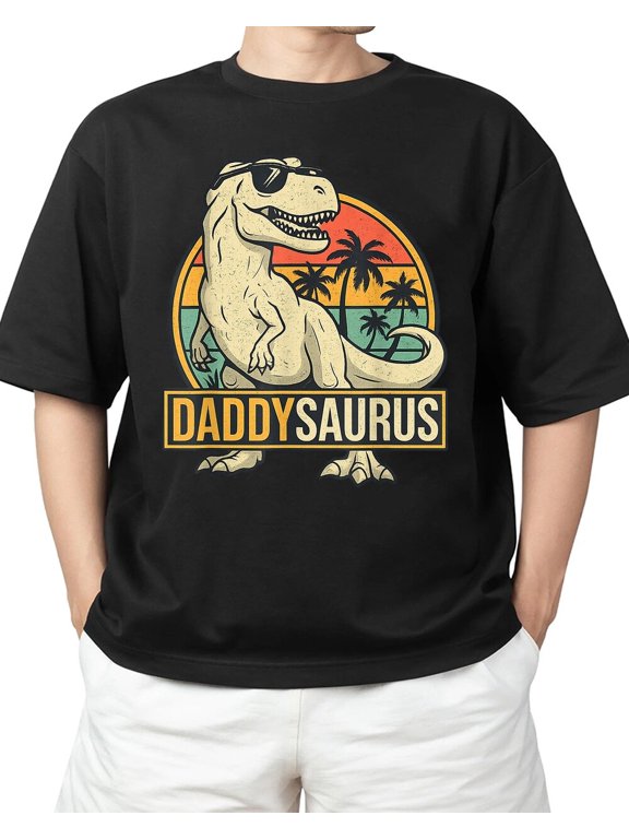 Daddysaurus T Rex Dinosaur Daddy Saurus Family Matching Shirt S-4XL