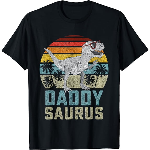 Daddysaurus T Rex Dinosaur Daddy Saurus Family Matching T-Shirt Black Medium