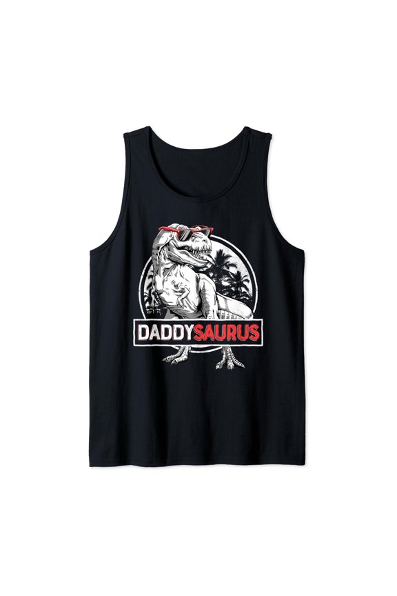 Daddysaurus T Rex Dinosaur Gift Daddy Saurus Family Tank Top Size S-3XL