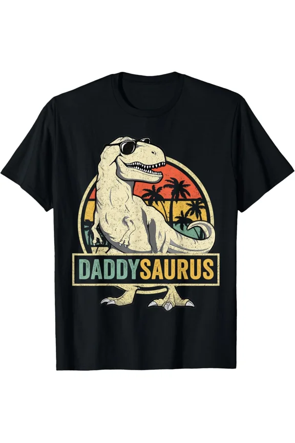 Daddysaurus T Rex Dinosaur Matching Family Funny Dad Gift T-Shirt E3819, for Men & Women, up to Size 5XL