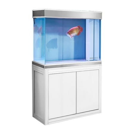 Dadeepaqua 110 Gallon Tempered Glass Aquarium White and Silver