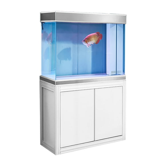 Dadeepaqua 110 Gallon Tempered Glass Aquarium White and Silver