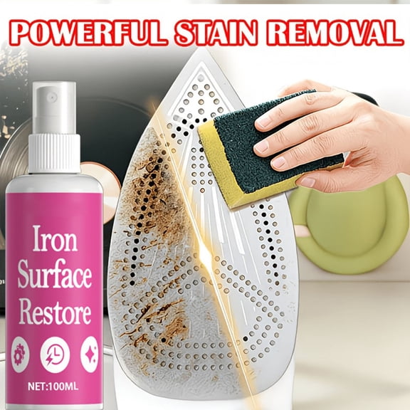 Dademeo 3.4 fl oz Iron Soleplate Cleaner & Repair Spray, Rust & Burn Mark Remover, Safe for All Iron Types, Non-Scratch Formula with Protective Coating