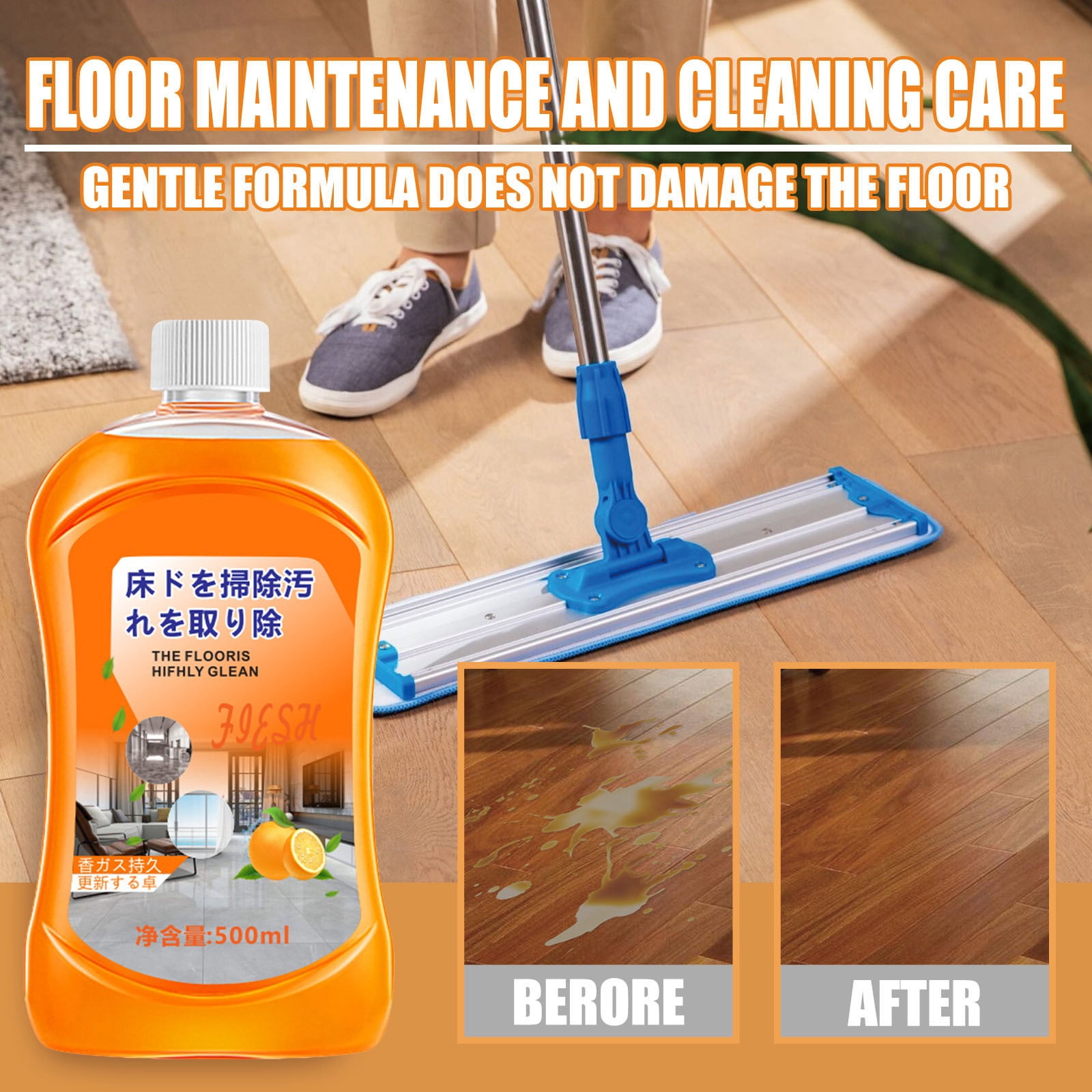 Dademeo Up to 50% off Clearance! 17.6 FL.OZ Orange Floor Cleaner for Hardwood Ceramic Tile Floor Dirt Cleaning Polish, Multipurpose Household Liquid Cleaner for Decontamination Stubborn Grease Remove