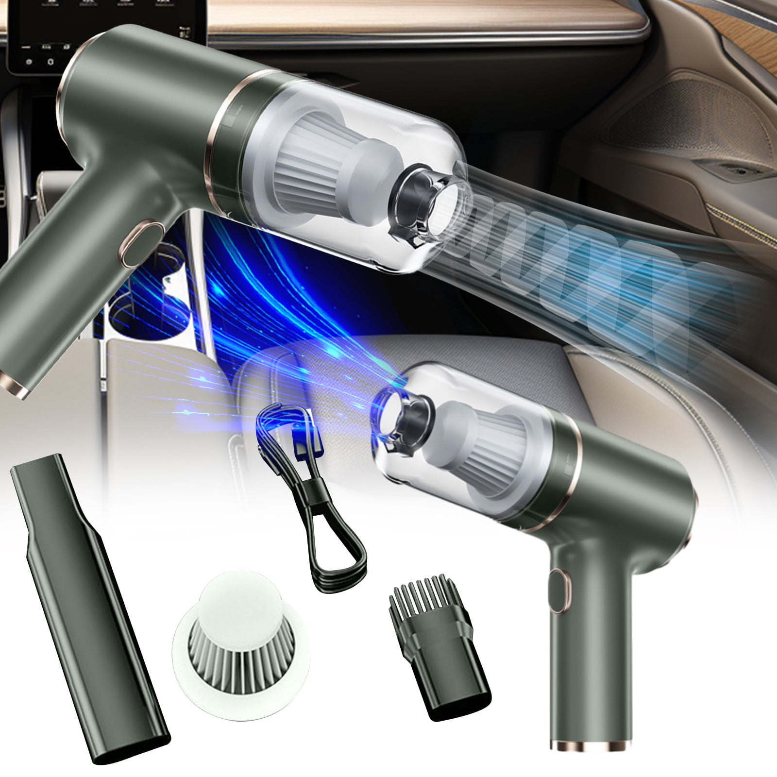 Dademeo Up to 50% off Clearance! 19000PA Strong Suction Car Vacuum Cleaner Cordless Portable Handheld Vacuum Cleaner Blower 3 in 1 Mini Lightweight Vacuum Cleaner for Car Home Office Pet Hair