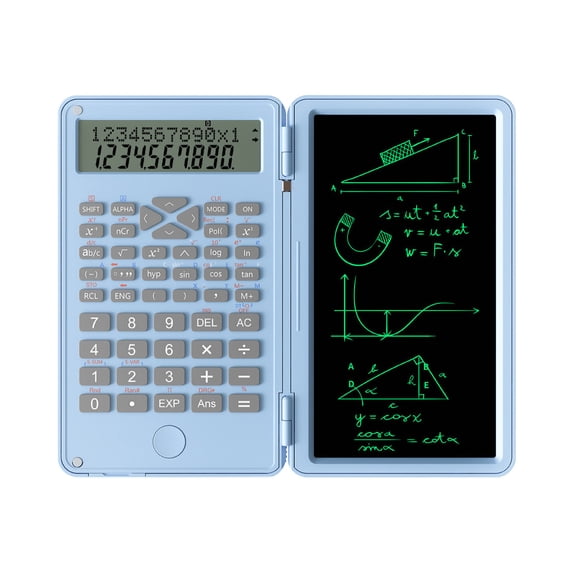 Dademeo Calculators for School 12 Digits Scientific Calculators for Students,Math Calculator with Notepad, lassroom for Middle High School Supplies College Blue 17.5*11.4*2Cm