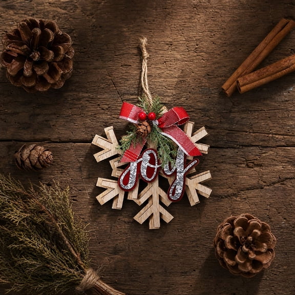Dademeo Christmas Letter Snowflake Ornament, Holiday Tree Decoration Pendant, For Christmas Tree, Wreath, Gift Wrapping & Home Wall Decor