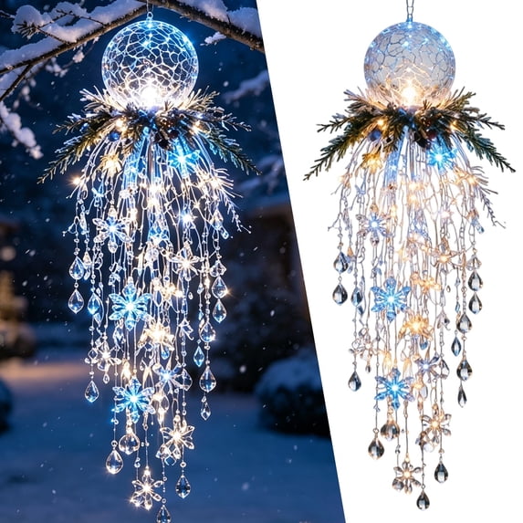 Led Visual Led Wall Dademeo Christmas Snowflake LED Hanging Decor, Icicle-Style Wall/Window ...