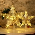 thumbnail image 1 of Dademeo 9.06 Inch Christmas Tree Topper Lighted Star, Clear Five-Pointed Star Tree Topper for Xmas New Year Holiday Christmas Tree Decoration, 1 of 7