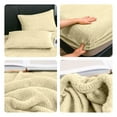 thumbnail image 1 of Dademeo Twin Bedding Sets for Adults Beige Micro Fleece Bed Sheet Set,3 Pieces(2 Pillowcase and 1 Bed Sheets)Deep Pocket Fitted Sheet,Velvet Plush Bedding Set,Warm and Soft, 1 of 8