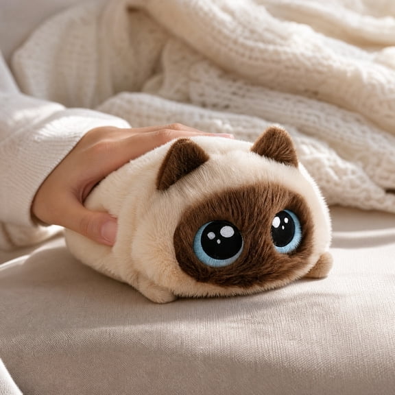 Dademeo Cute Lying Kitty Plush Pillow, Big Eye Embroidered Soft Stuffed Cat Toy, Cuddle Pillow, Birthday Holiday Gift for Cat Lovers