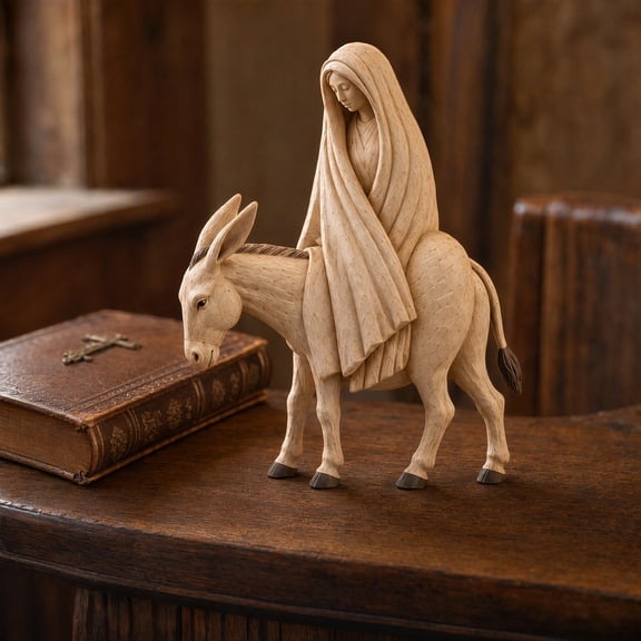 Dademeo Journey to Bethlehem Nativity Figurine, White Christmas Nativity Scene Decor for Mantel, Shelf and Holiday Tabletop