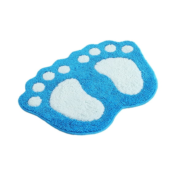 Dademeo Bath Mat Cotton Stripe Absorbent Non-Slip Bathroom Rugs for Shower,Soft Microfiber Machine Washable Bath Mat,Blue