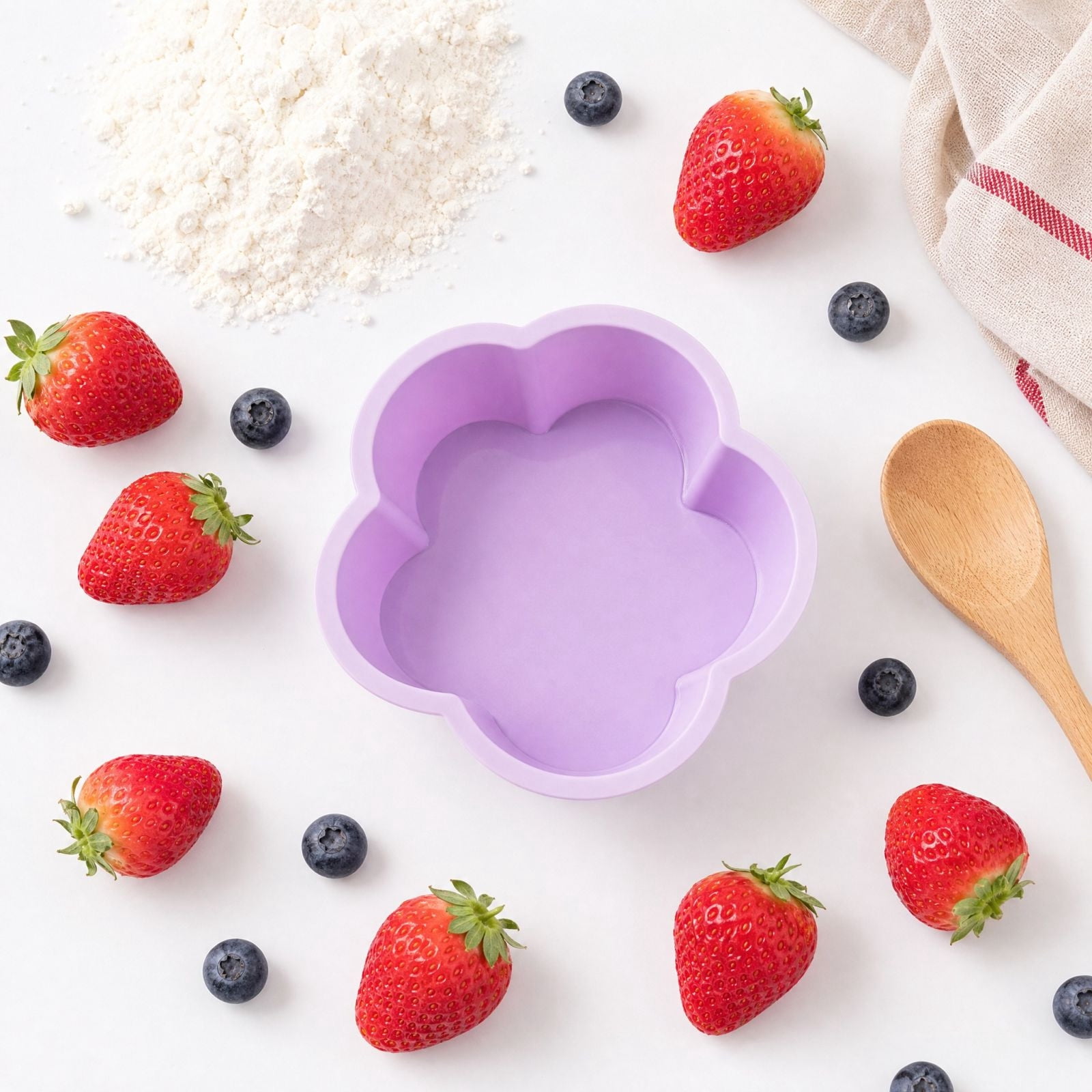 Dademeo Silicone Cake Pan, Flower Shape Fluted Tube Cake Mold, Non ...
