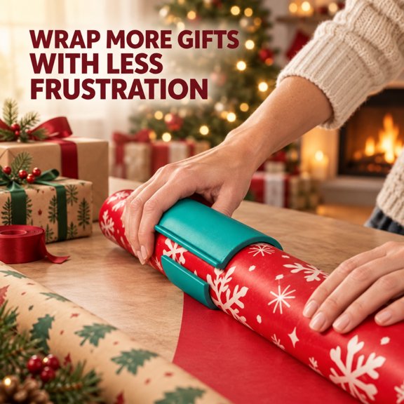 Dademeo Slide Type Gift Wrap Cutter, Portable Wrapping Paper Roll Cutting Tool, For Christmas Birthday Holiday Gift Wrapping Supplies