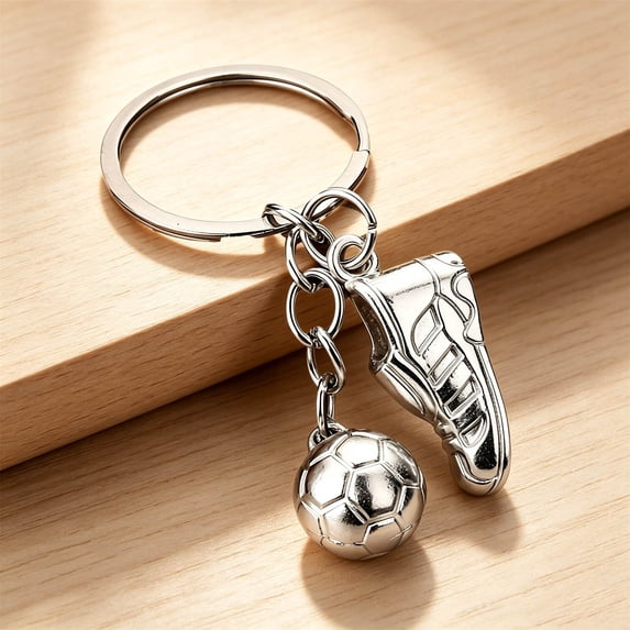 Dademeo Soccer Keychain 3D Gold Football Cleat Key Ring Metal Sports Keychain Gift for Fan Enthusiast Game Day Souvenir Accessory for Car Keys Backpack Purse