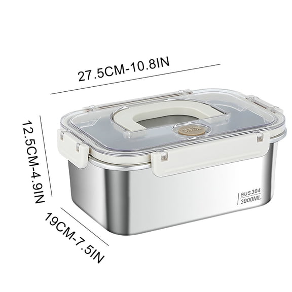 Dademeo Stainless Steel Food Storage Containers with Handle Leak Proof Airtight Lids for Kitchen,Meal Prep Lunch Box,Dishwasher Freezer Safe Silver