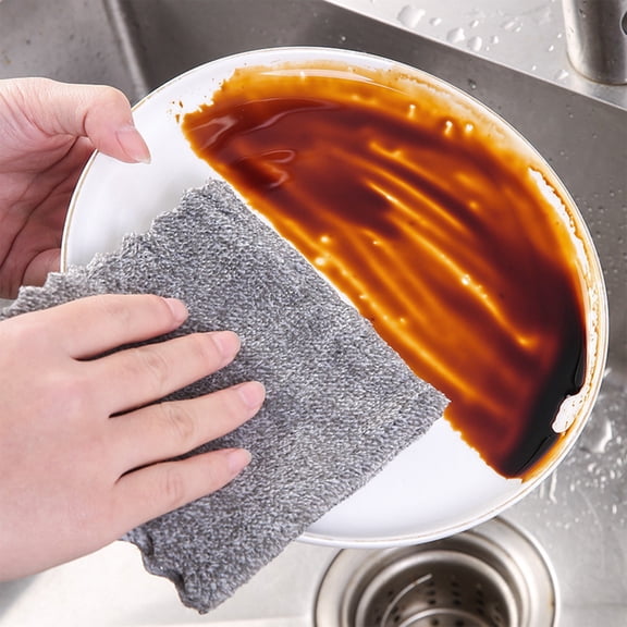 Dademeo Super Absorbent Polyester Dish Cloths, Lint-Free Quick Dry Kitchen Towels, Reusable Washable Cleaning Rag for Stove Countertop Hand Drying
