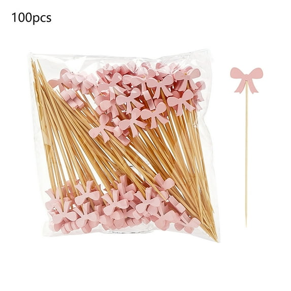 Dadiaei 100pcs Wood Skewers for Appetizers, Cocktail Picks, Charcuterie Food Sticks for Party Fruit Kabobs, Martini Olive, Drinks, Small Sandwich Toothpicks, Wooden Paddle Skewer